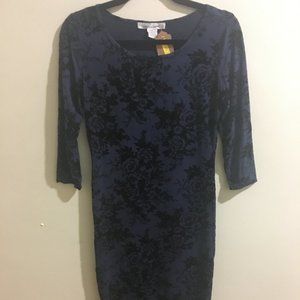 Black & Navy Floral Dress - Item#13